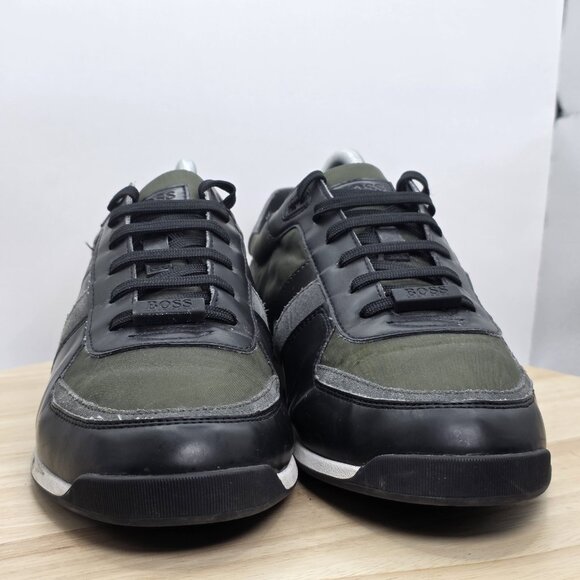 Hugo Boss Maze Low Sneakers US 8 Black Leather Fabric Casual Shoes UK 7 EU 41 - Picture 2 of 10